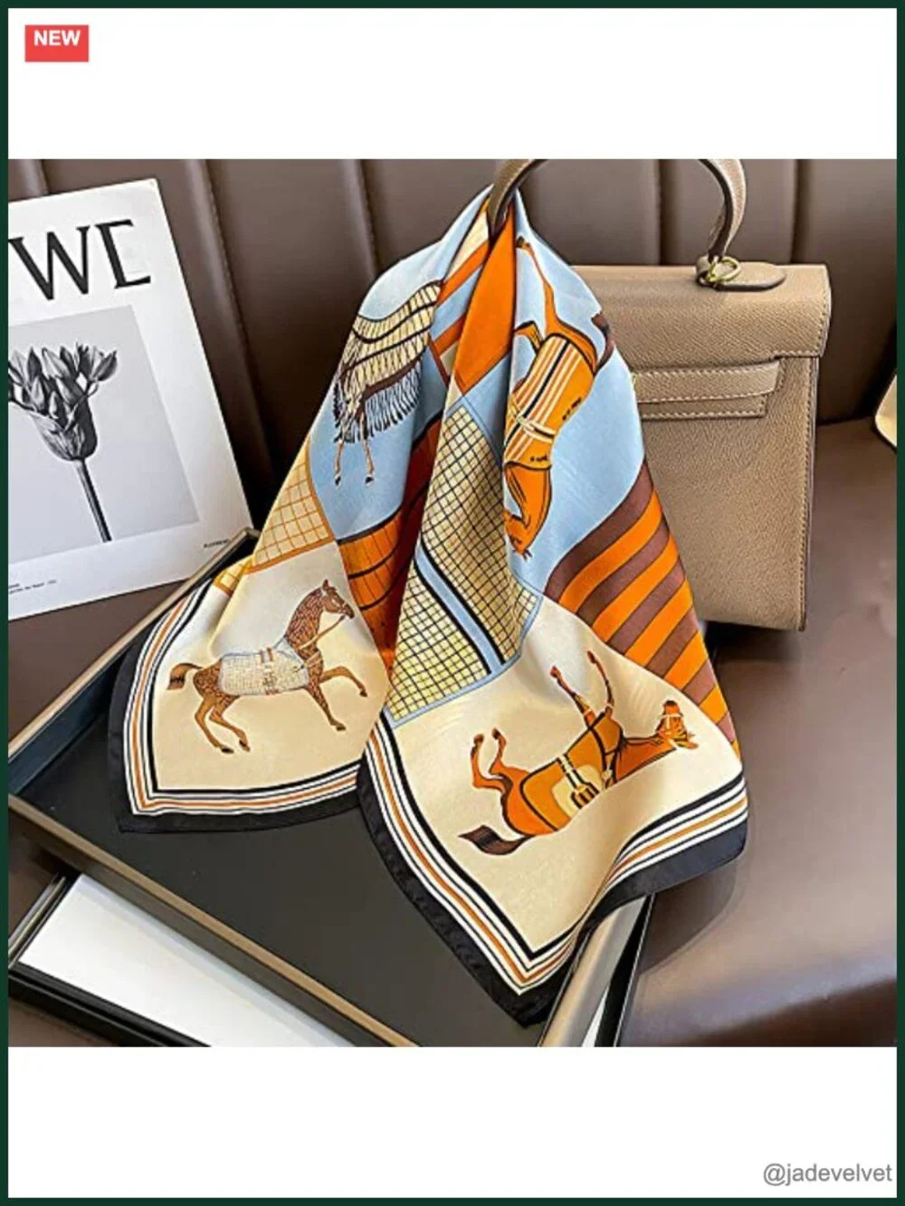 100% Mulberry Silk Square Scarf for Hair Neckerchief Headscarf
